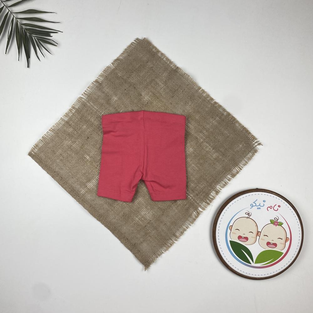 شلوارک نوزادی دخترانه برند لوپیلو طرح ساده کمرکش سرخآبی رنگ - Image 2