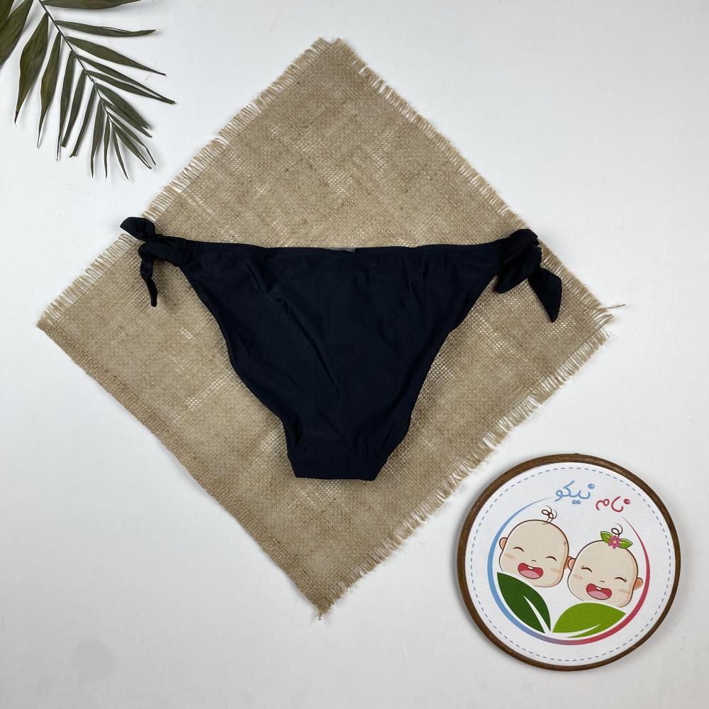 مایو اسپرت برند esmara طرح ساده کمر گره ای مشکی رنگ