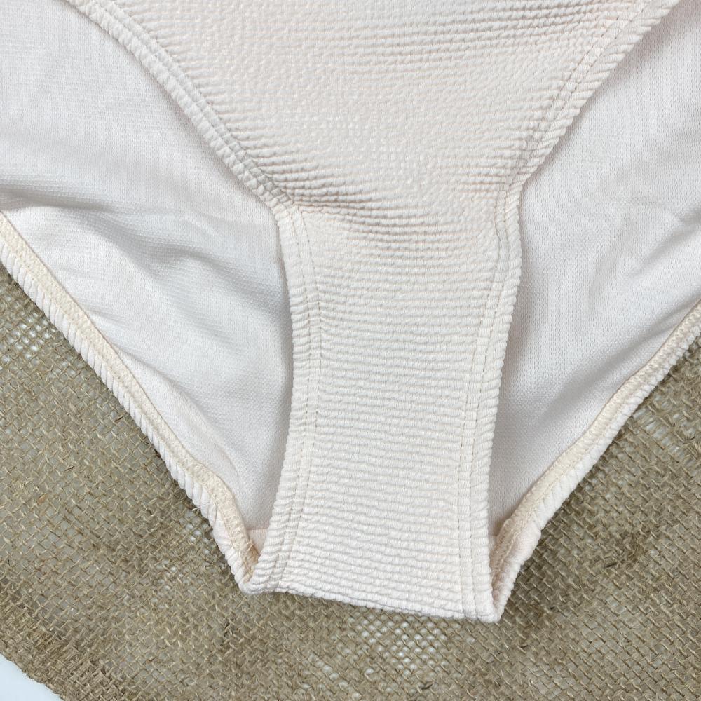 مایو اسپرت برند esmara طرح ساده کمرکش کرم رنگ - تصویر 3